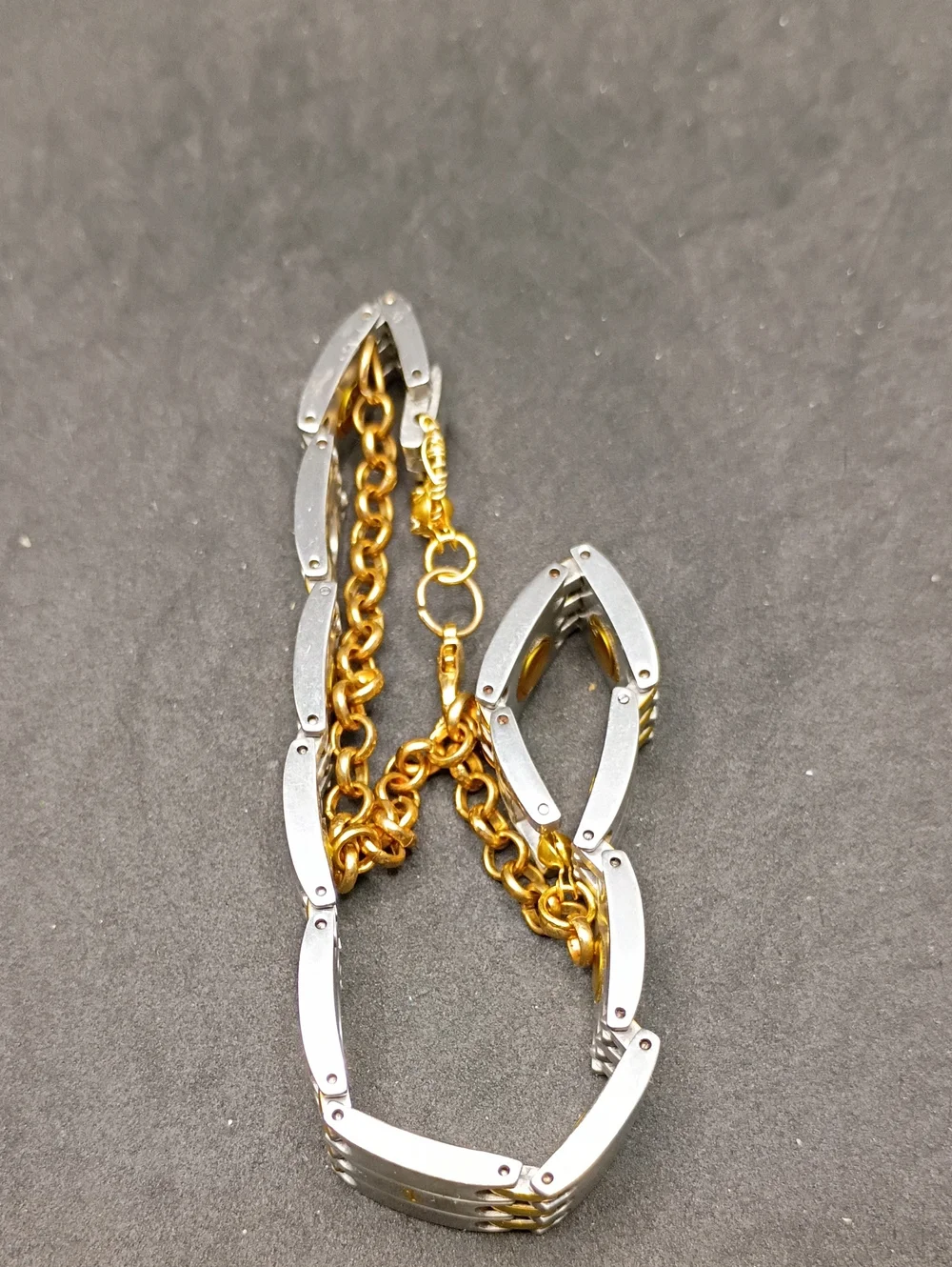 Two-Tone Silver and Gold Link Necklace for Men